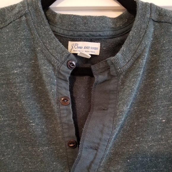 Men's J. Crew Knit Goods Blue Green Button Down Sweater - Picture 2 of 5